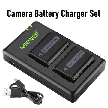 Neewer Camera Battery Charger Set Compatible with Sony Cameras with 2x 1100mAh  Batteries - Imported from UK